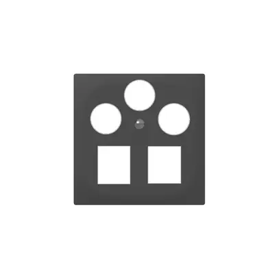 Frontset SIDUS Z/E anthrazit für R&M HWSforte 3×Koax SAT, 2×RJ45 