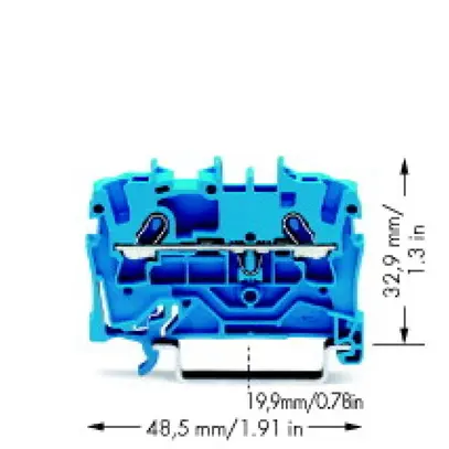 Morsetto di passaggio WAGO Top Job-S 1.5mm² 2L blu serie 2001 