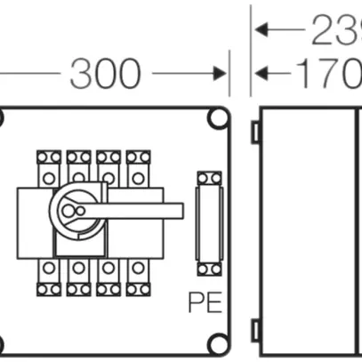 Scatola interruttore di carico Hensel Mi, 160A, 4 poli+PE 
