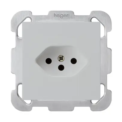 Prise ENC kallysto T13 gris clair avec sécurité enfants avec plaque de fixation 