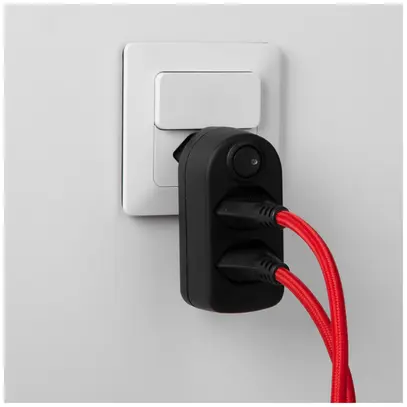 Fiche multiple MAX HAURI ADAPT SPLIT 10A avec interrupteur EN/HORS 2×T13 blanc 