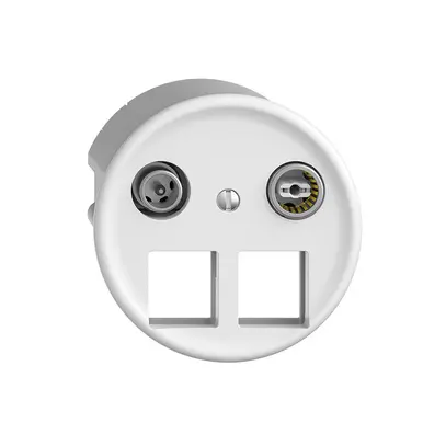 Prise multimédia 11dB Sdue Q, prise terminale/d.passage, p.2×RJ45 Keystone bc 