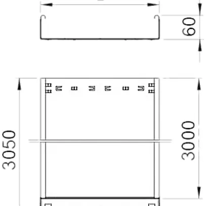 Caniveau de câbles Bettermann SKSMU 60×200×3050mm galv.en continu 