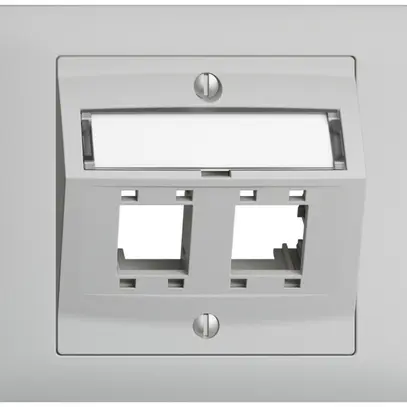 Kit montaggio INC Edue BKE, con cappa di uscita obliqua, p.2×RJ45, grigio chiaro 