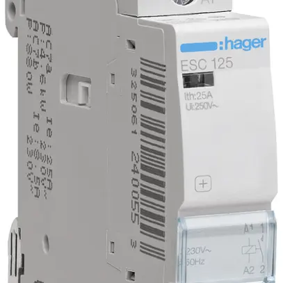 Contacteur AMD Hager ESC 230VAC 1 fermeur 0 ouvreur 25A 1UM 