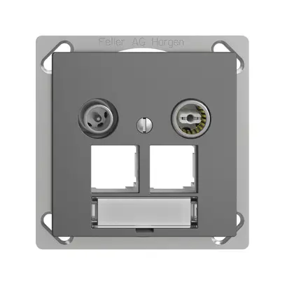 Prise multimédia INC EDIZIOdue FM.TE EASYNET 11dB, p.2×RJ45 S-One, gris foncé 