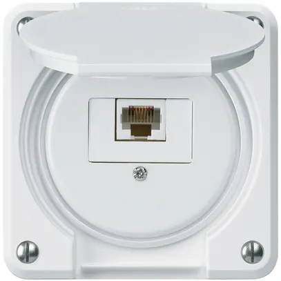 UP-Anschlussdose robusto IP55 weiss 1×RJ45/u für Kombination 
