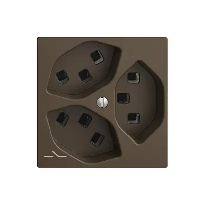 Presa 3×T23 Feller EDIZIOdue F, 1×separato, morsetti a innesto, coffee 