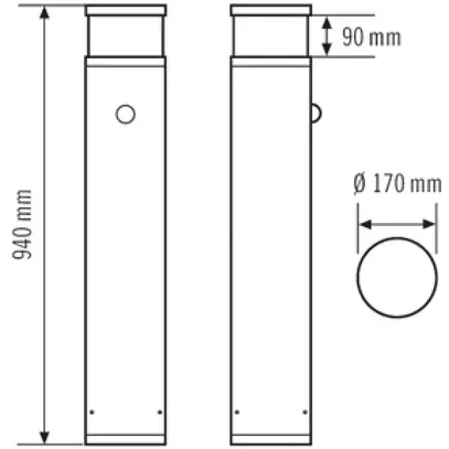 Borne lumineuse LED ESYLUX ALVA BL ANO DALI 17W 3000K senseur, an 