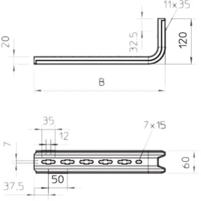 Console pour mur/poteau Bettermann TPSA 245mm zingué 