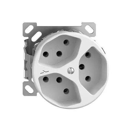 Prise AP STANDARDdue 3×T13 1×S blanc sans capot 