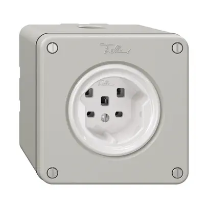 NAPU-Steckdose NEVO, 1×T25, lichtgrau 