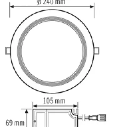 Downlight LED ESYLUX ELSA-2 Ø240 DALI 18W 3000K, 1750lm, blanc 