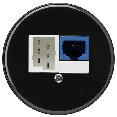 Inserto per scatola INC DSL basico 1×RJ45/1×T+T nero 