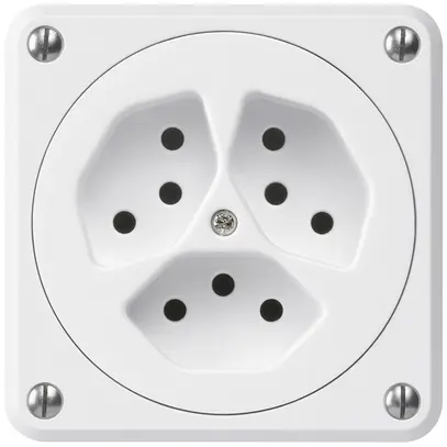 Prise ENC robusto 3×type 13 blanc sans clapet 
