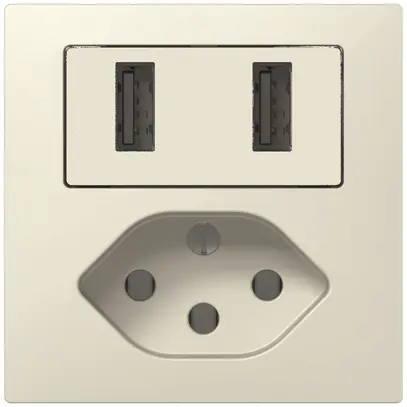 Presa di carica USB+T13 SIDUS E 240V max.2400mA bianco 