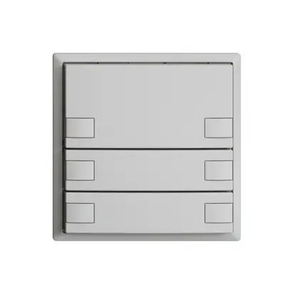 Poussoir univ. ENC 3×2t bornes à vis EDIZIOdue gris clair, sans LED 