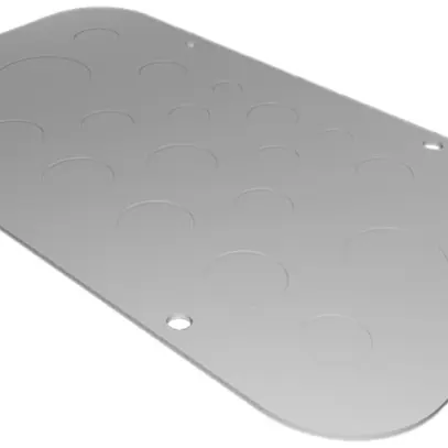 Placca passacavi Rittal AX, prestampaggio metrico, 256×149mm, metallo 