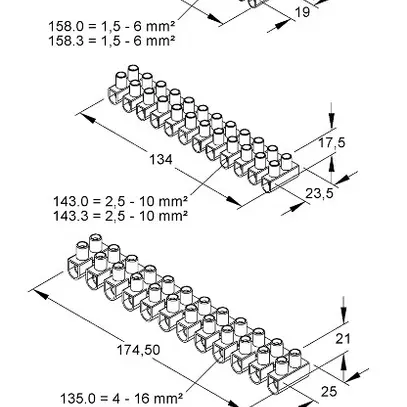 Morsettiera Kleinhuis 12P 2.5…10mm² 57A 450V nero 