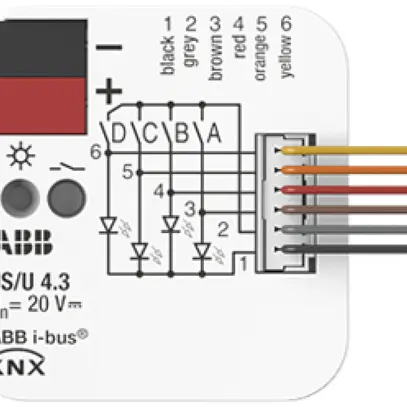 EB-Ein-/Ausgangs-Modul KNX ABB US/U4.3 4-Kanal 20VDC 40×39×12mm 