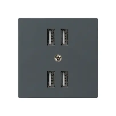 Presa 4×USB kallysto A 2400mA antracite 