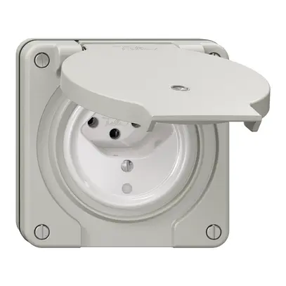 Prise NUP NEVO, 1×T13, IP21, a.LED, gris clair 