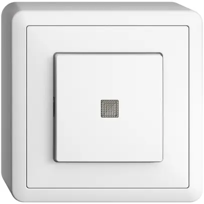 Interrupteur poussoir lum. AP EDIZIOdue 3/2L blanc, lentille LED jaune 