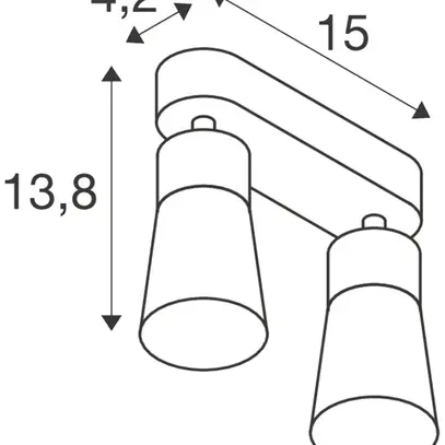 Spot SLV PURI 2.0 Cone CW GU10 2×6W REG 150×42×138mm grigio 