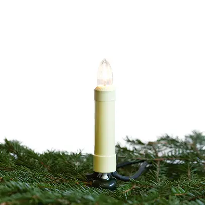 Ghirlanda luminosa LED MK, 30 pezzi, E10, gambo color avorio 