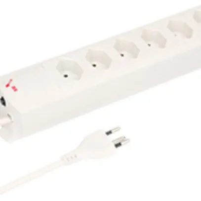 Steckdosenleiste MH 6×T13 Prime-Line Td 3×1mm² 5m weiss Magnete 