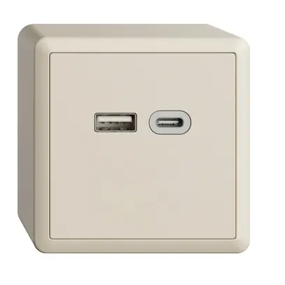 AP-Steckdose USB 18W Typ A + Typ C Feller EDIZIOdue FX54 230V 3600mA crema 