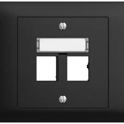 Kit montaggio INC EDIZIOdue BKE uscita dritta, per 2×RJ45 freenet, nero 