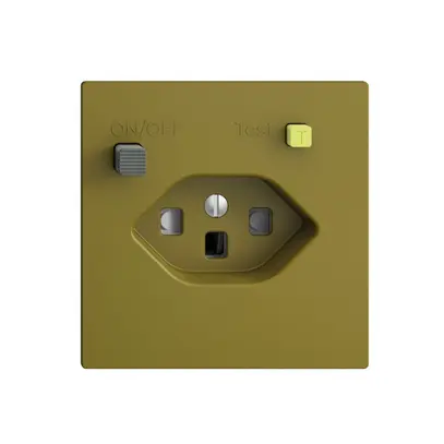 UP-Steckdose EDIZIOdue T23 FI 30mA F, shutter, olive 