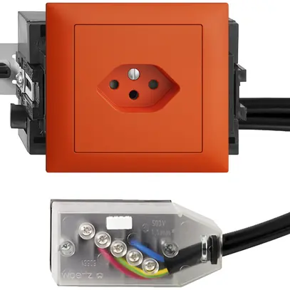 Prise INC EDIZIOdue T13 L3 orange 49…69mm pour câble plat Technofil 