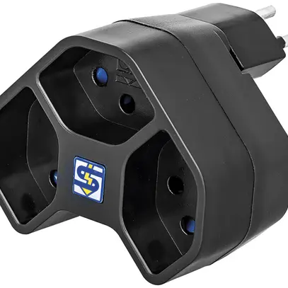 Spina multipla MANTA 3×T13 girevole 320° 10A 230V IP20 nero 