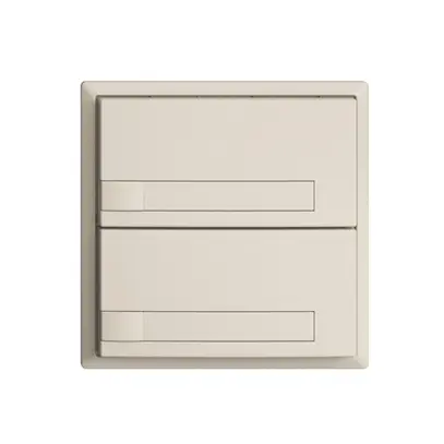 Pulsante KNX RGB EDUE, 250mW, s.LED, c.inserto carta, 2×pulsante, 1×tasto, crema 
