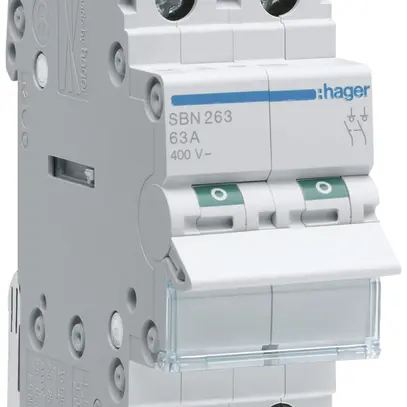 Interruttore AMD Hager 63A 400V 2 chiusura 0 apertura 0 invertitore 2UM 