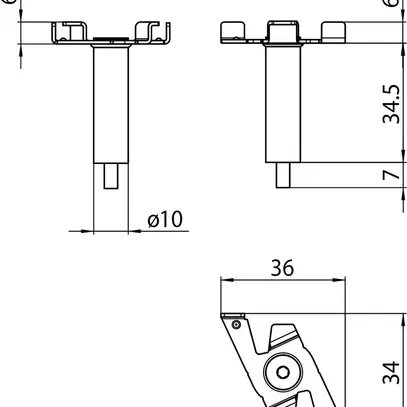 Graffa di fissaggio Sylvania Lytespan H 36×34×47.6mm acciaio nero 