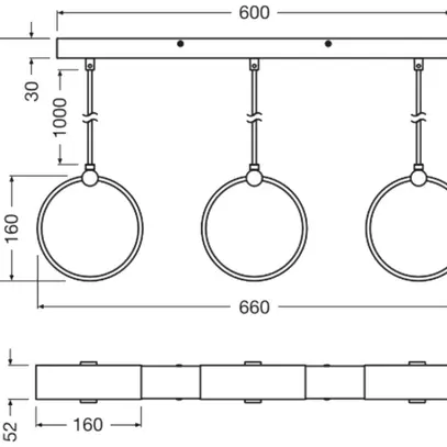 LED-Pendelleuchte LEDVANCE Decor Circle 20W 1300lm 865 Ø160m×660mm schwarz 
