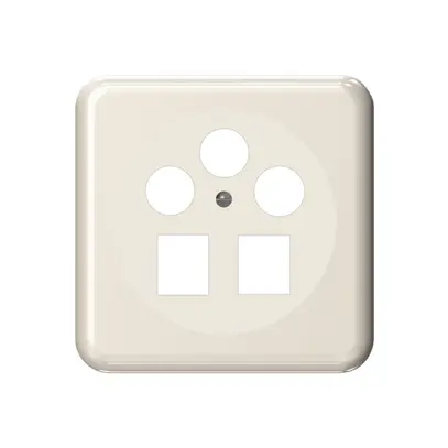 Kit frontal ENC CLASSIC B blanc R&M HWSforte 3×coax.SAT 2×RJ45 