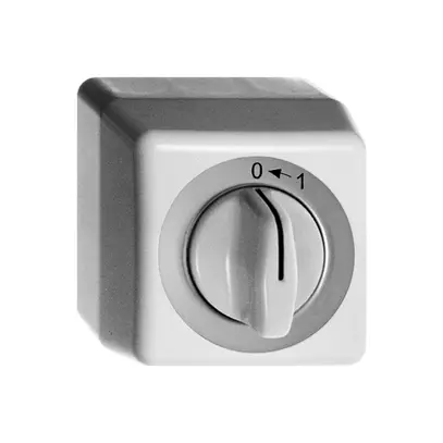 Contact pivotant AP 0<-1/2P blanc, avec manette 