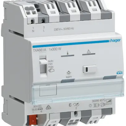 Attuatore-variatore AMD Hager TXA661A KNX easy 1×300W 4UM 