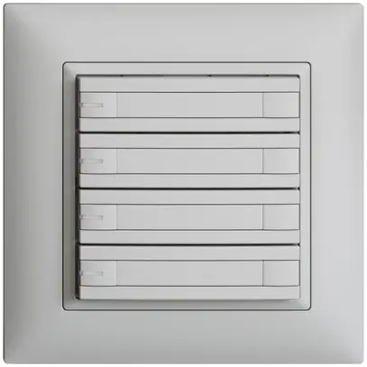Poussoir ENC KNX 4× EDIZIOdue gris clair RGB avec LED avec insert papier 