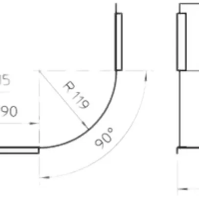 Couvercle Bettermann pour coude vertical intér.90° 100mm zingué en continu 