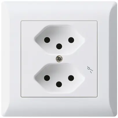 Presa INC kallysto.line 2×T13/1 bianco con protezione bambini 