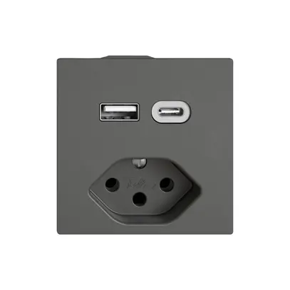Presa di ricarica USB EDIZIO.liv SNAPFIX® USB A+C/T13 3A 230VAC grs 