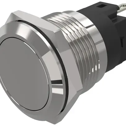Contact à poussoir EAO 82 1COM raccord souder plat Ø19mm encliquetab.acier aff. 