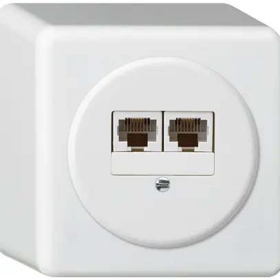 Scatola di raccordo AP basico 2×RJ45u separato bianco 