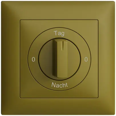 Frontset 0-Tag-0-Nacht EDIZIOdue olive 88×88mm für Drehschalter 