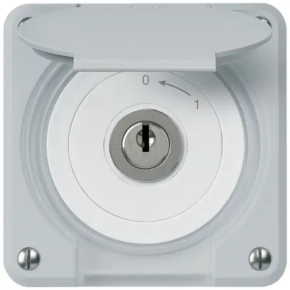 Contact pivotant à clé ENC robusto IP55 gris avec clapet 2P pour combinaison 
